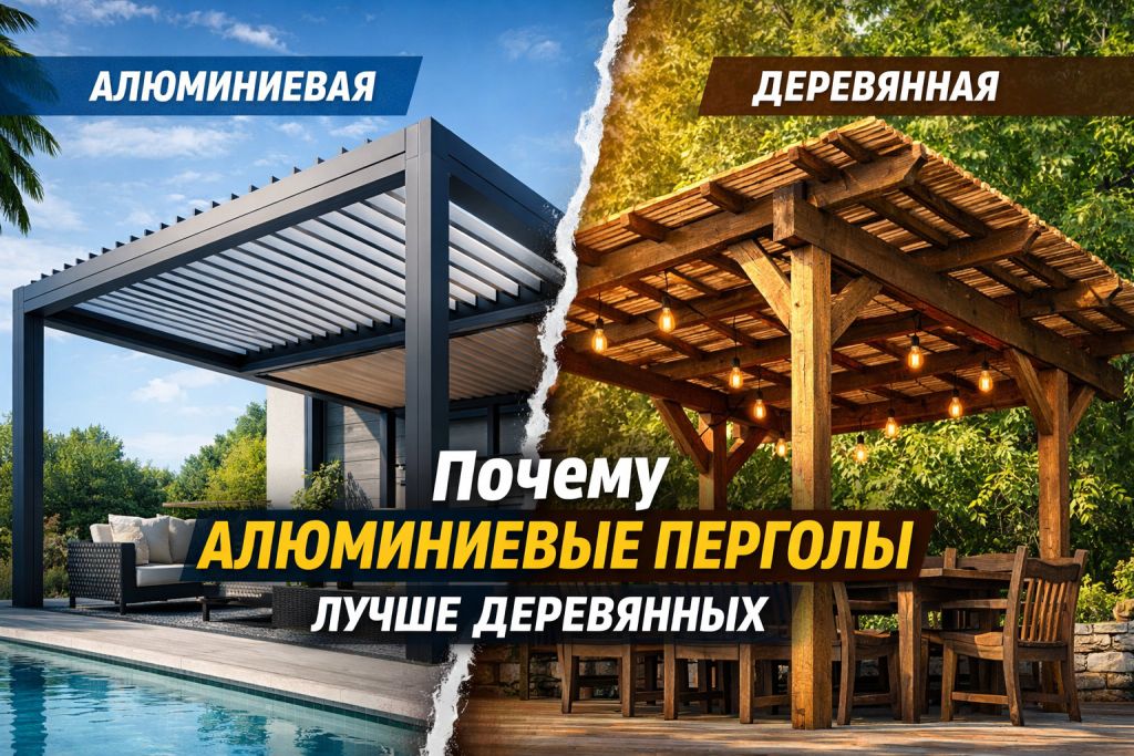 Почему алюминиевые перголы лучше деревянных