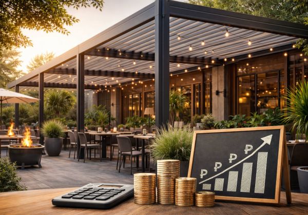 Срок окупаемости алюминиевой перголы для ресторана