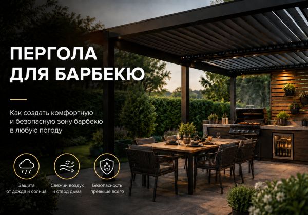 Пергола для зоны барбекю: комфорт и безопасность