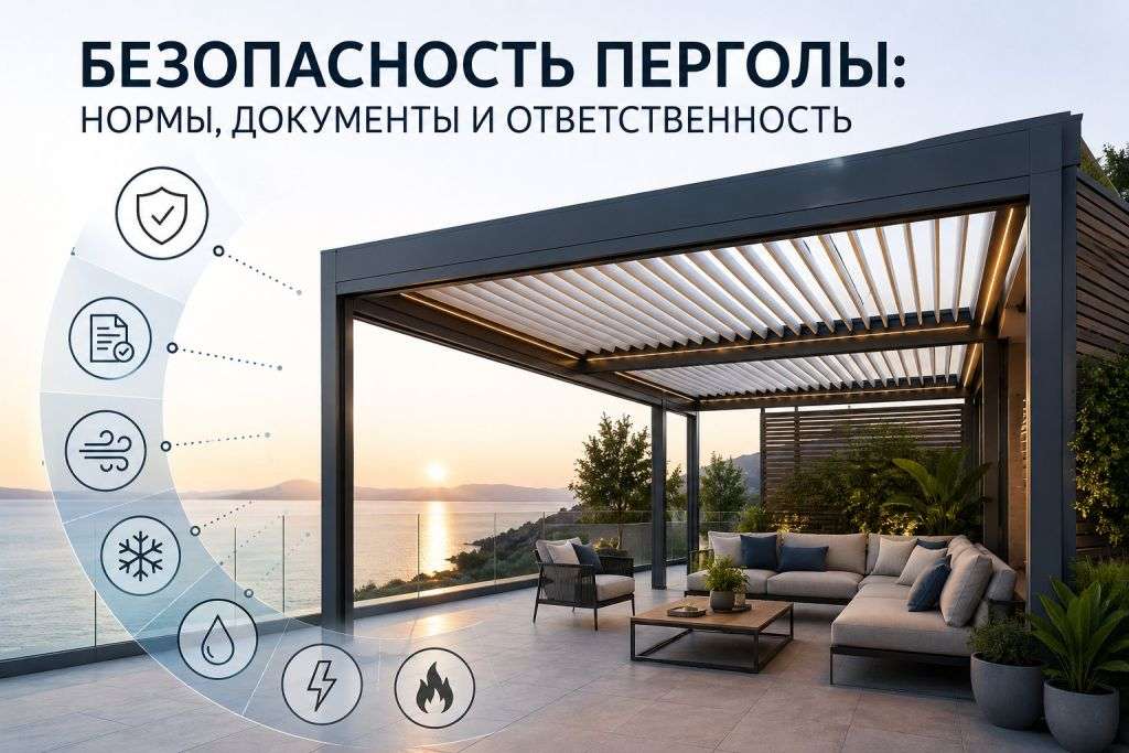 Безопасность биоклиматической перголы:  нормы, документы и ответственность