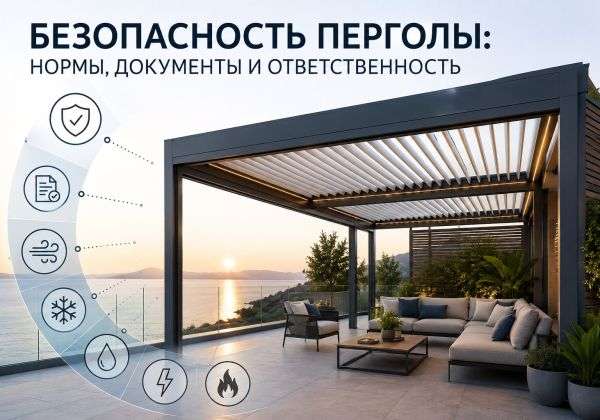 Безопасность биоклиматической перголы:  нормы, документы и ответственность